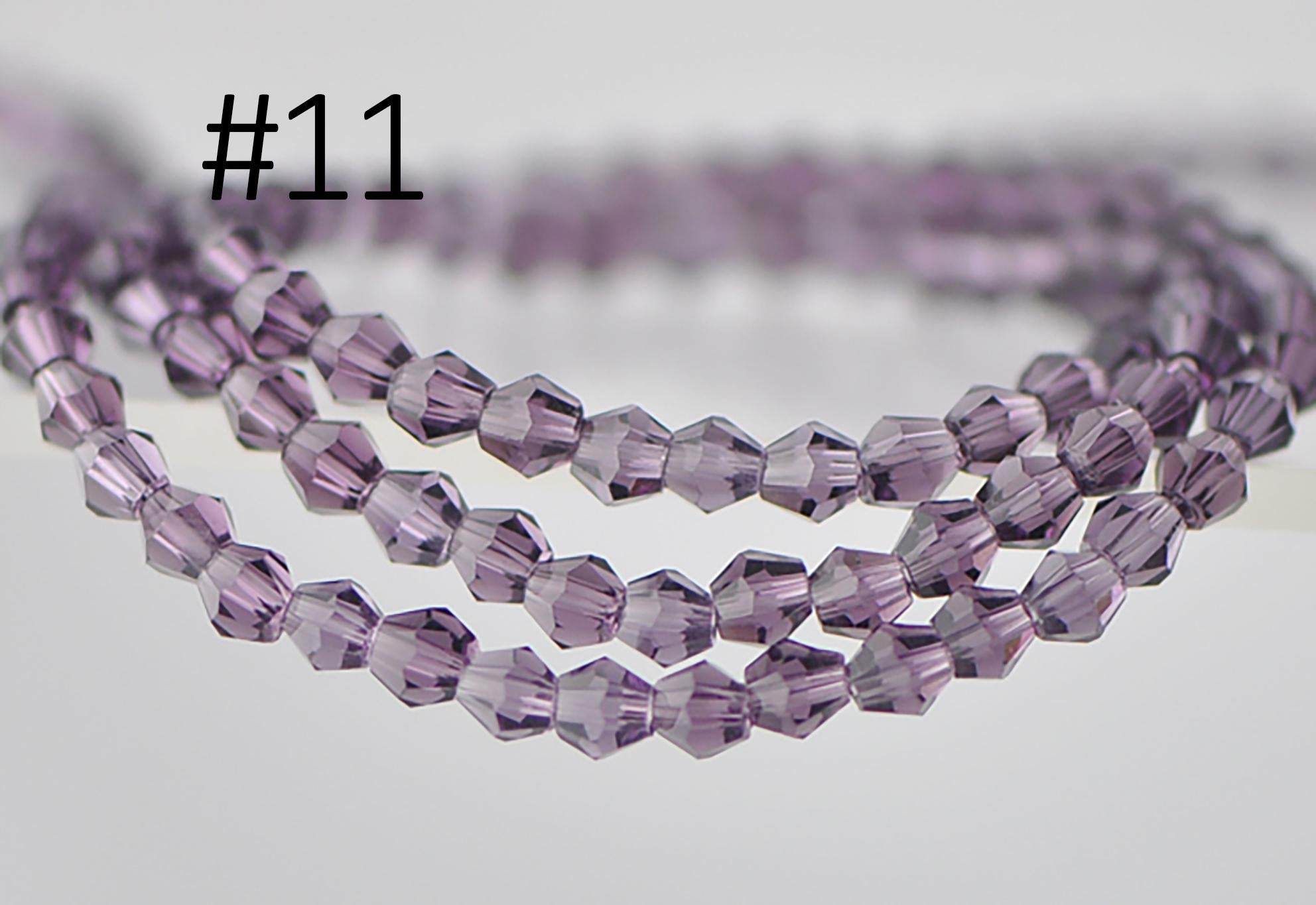 115pcs Crystal BiCone Faceted 4mm Glass Beads (LZ-04)